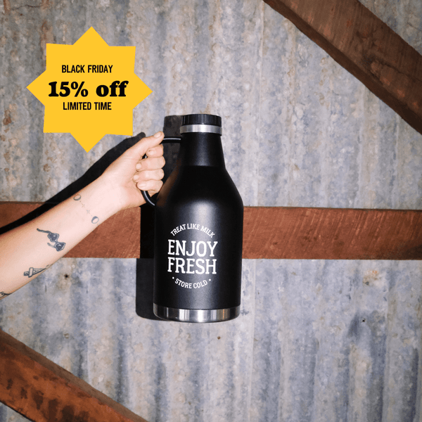 Beerfarm Growler - 64oz Black Double Walled - Beerfarm